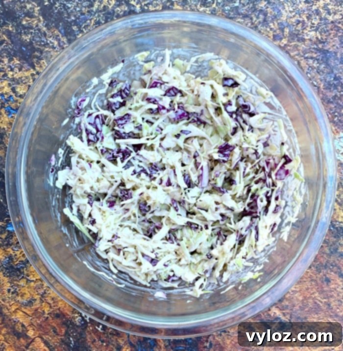 keto low carb coleslaw in a glass bowl