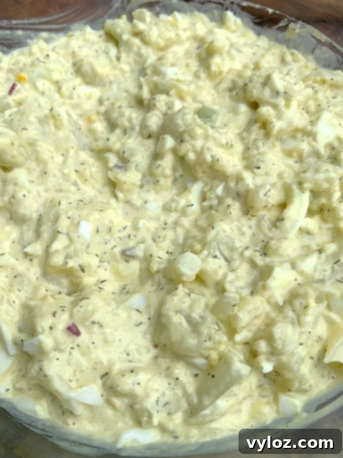 Keto low carb cauliflower potato salad with boiled eggs