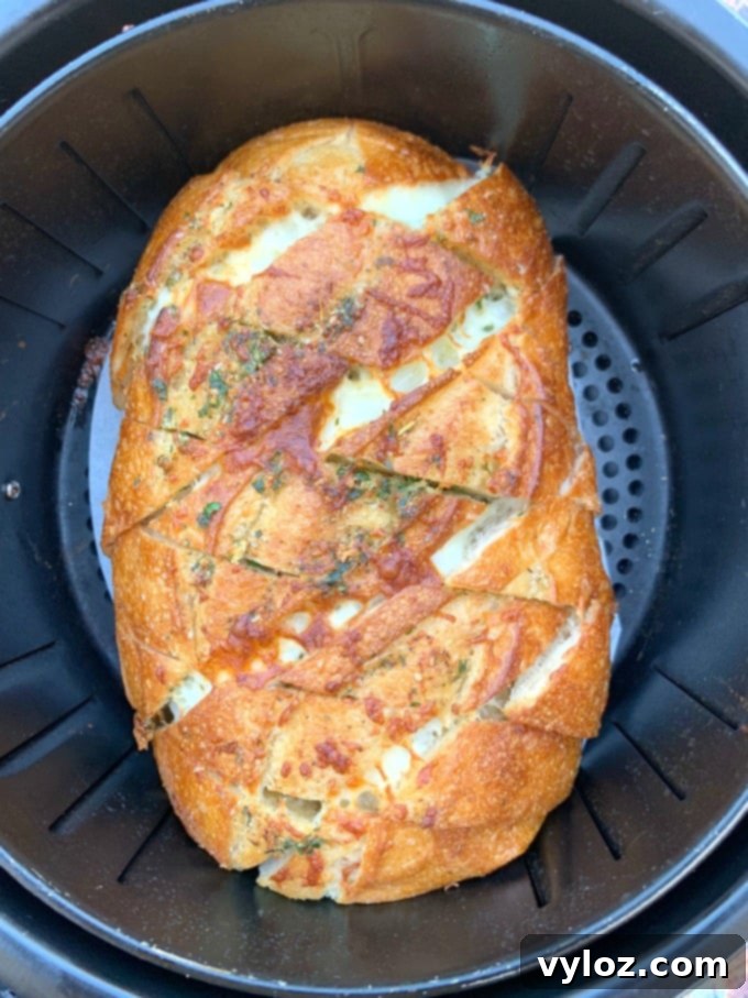 air fryer pull apart garlic cheese bread in an air fryer