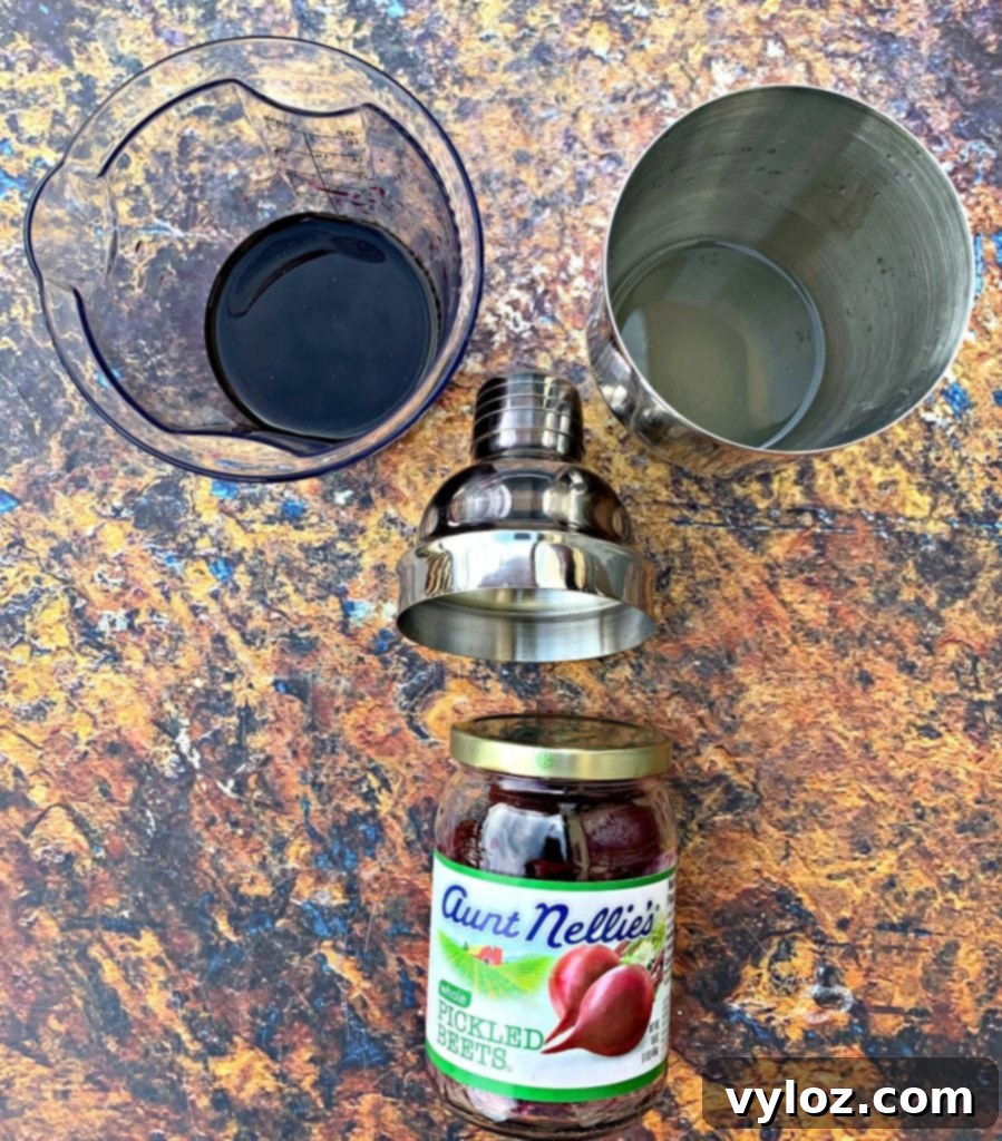 ingredients for beet margarita