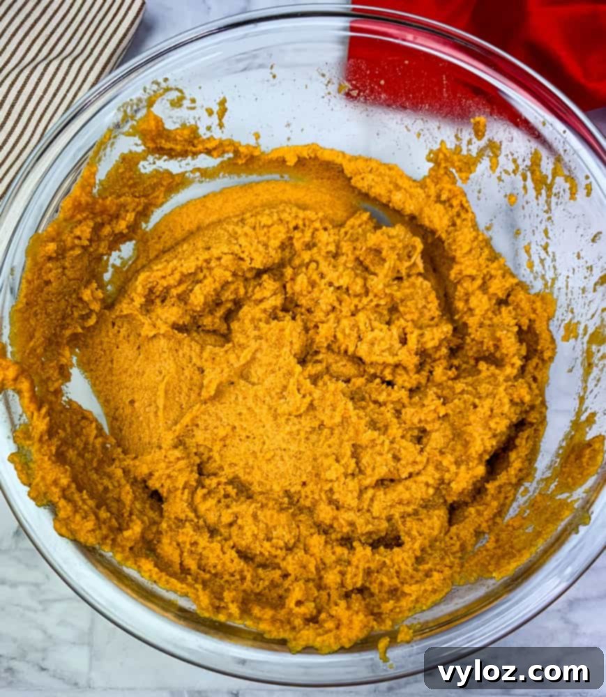 keto low carb pumpkin batter in a glass bowl