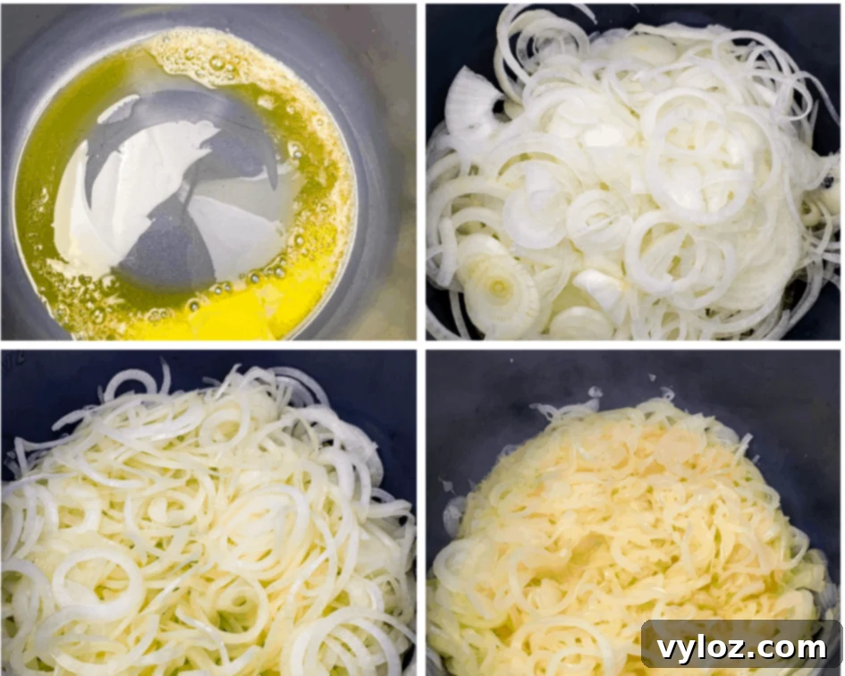 Effortless Instant Pot French Onion Soup 5 caramelized onions in an Instant Pot