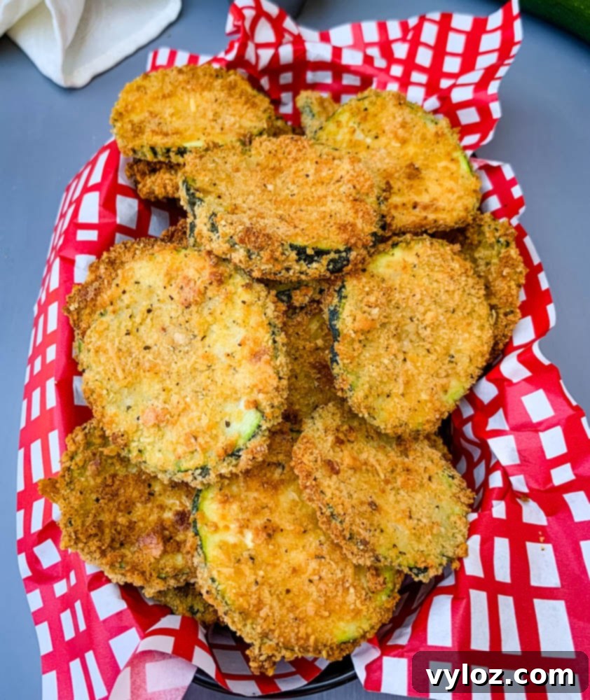 air fryer zucchini chips in a bowl