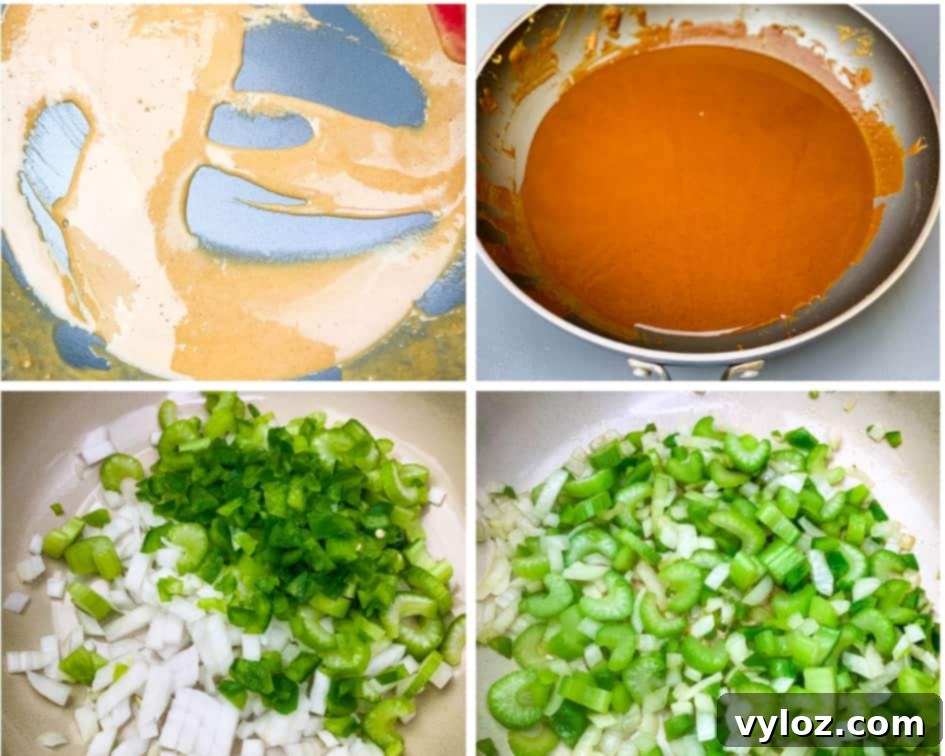 Cajun Shrimp Etouffee: Authentic Recipe 8 dark brown roux and vegetables for shrimp etouffee