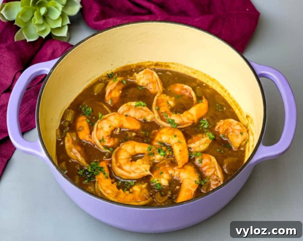 Cajun Shrimp Etouffee: Authentic Recipe 10 shrimp etouffee in a Dutch oven