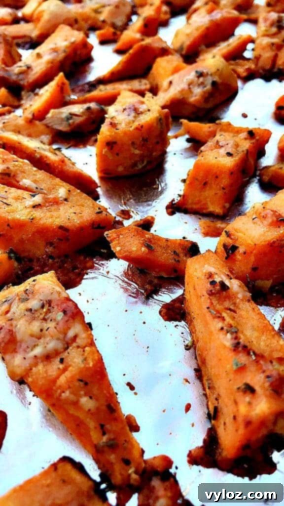 baked parmesan sweet potatoes