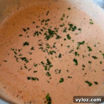 Close up image of Cajun Alferado sauce.