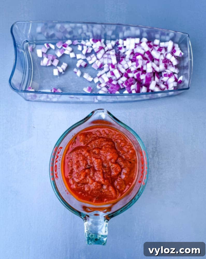 chopped onions and marinara for air fryer pizza rolls recipe