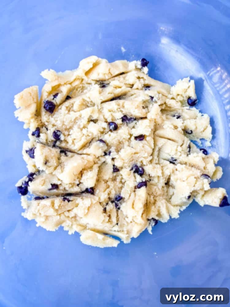 A glass bowl filled with keto low-carb chocolate chip cookie dough bites, showcasing the tempting texture and rich chocolate