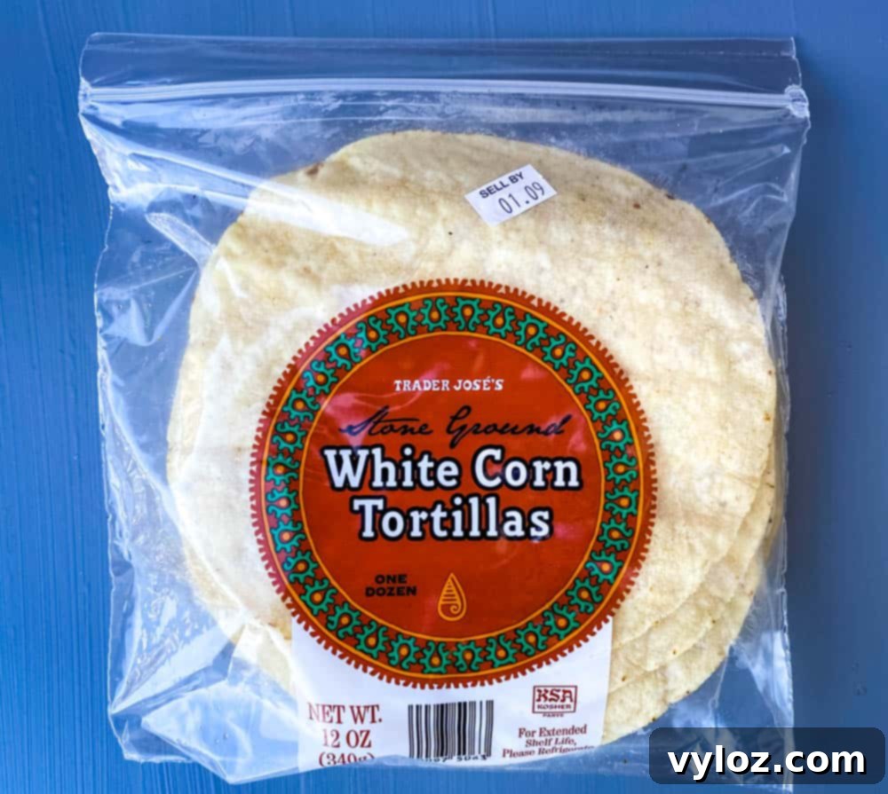 white corn tortilla chips in the packaging
