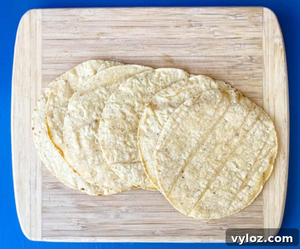 corn tortillas for air fryer tortilla chips on a cutting board