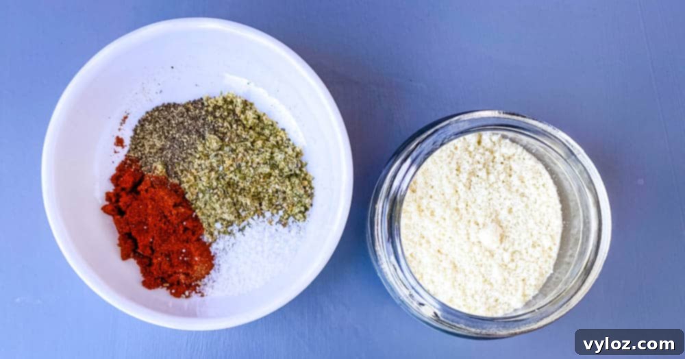 almond flour, smoked paprika, and seafood seasoning in white bowls for salmon patties