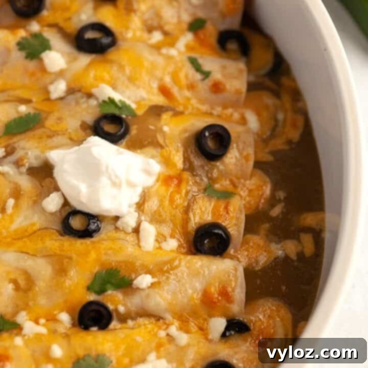 Easy Keto Chicken Verde Enchiladas with salsa verde