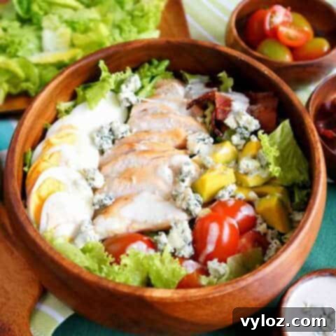 Healthy Chicken Cobb Salad Recipe, Keto and Low Carb