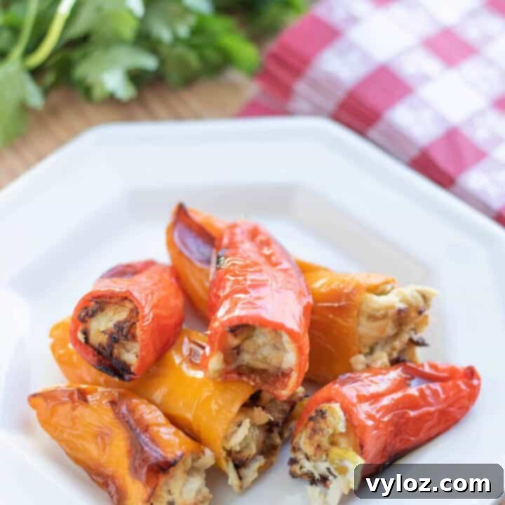 Low Carb Stuffed Sweet Peppers with chicken and cream cheese