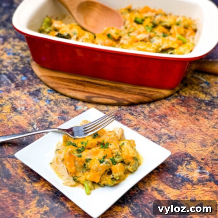 Cheesy Keto Low-Carb Chicken Broccoli Cheese Casserole