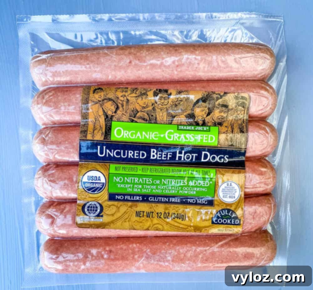 uncured nitrate free organic beef hot dogs, a healthier choice for homemade corn dogs