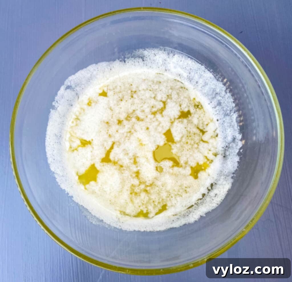 melted butter in a glass bowl