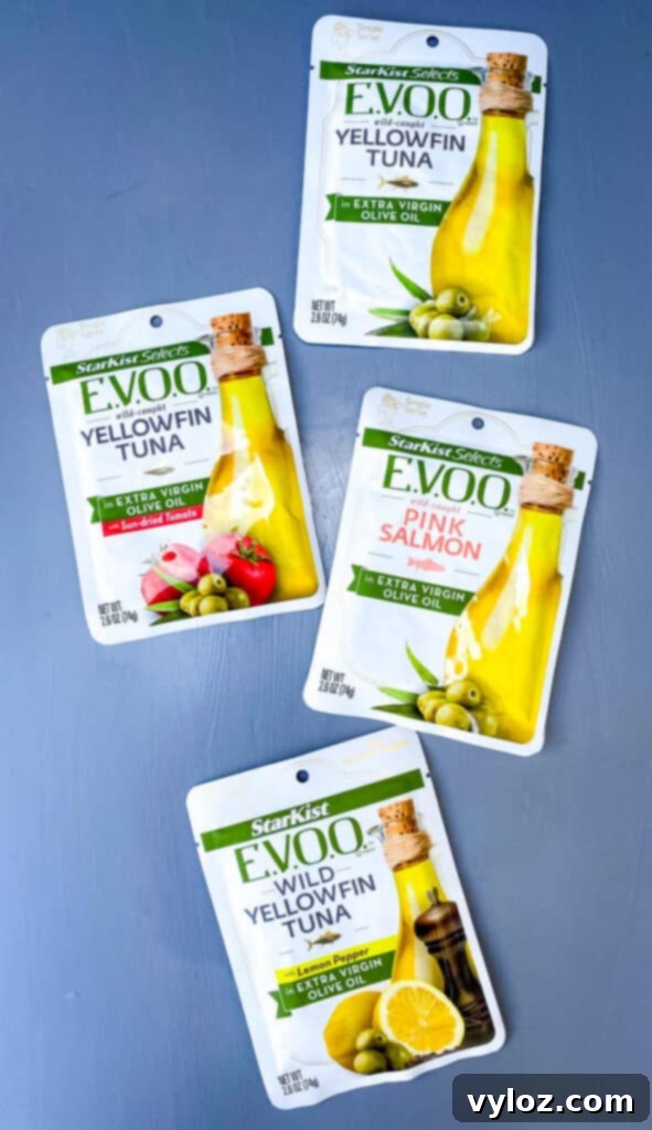 packed tuna and salmon on a flat surface