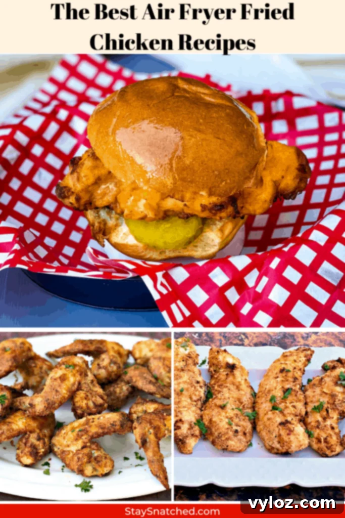 Ultimate Air Fryer Chicken Guide 3 air fryer fried chicken recipes collage photo