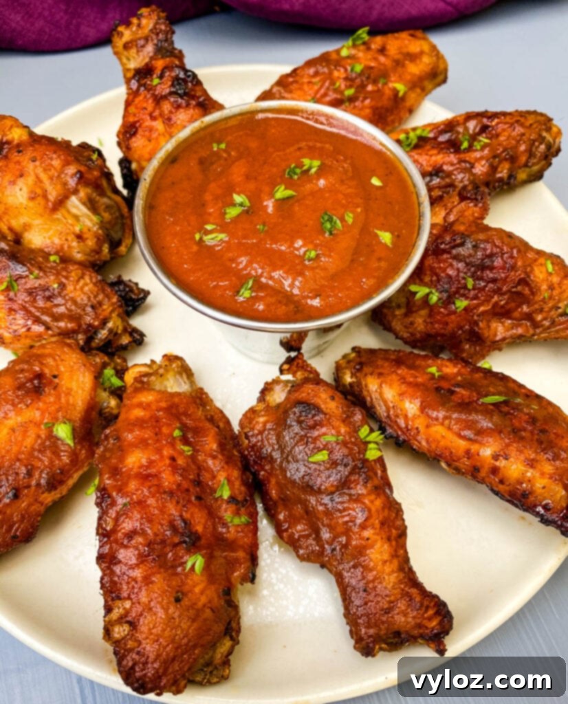 air fryer bbq chicken on a plate with bbq sauce