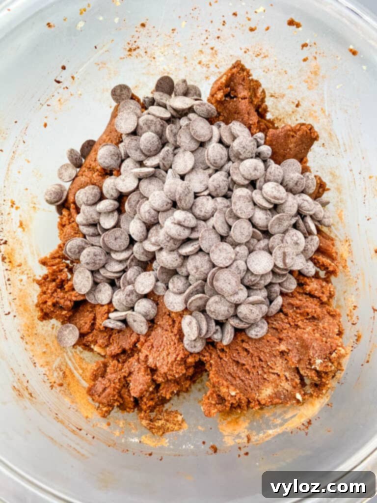 keto double chocolate cookie dough in a glass bowl