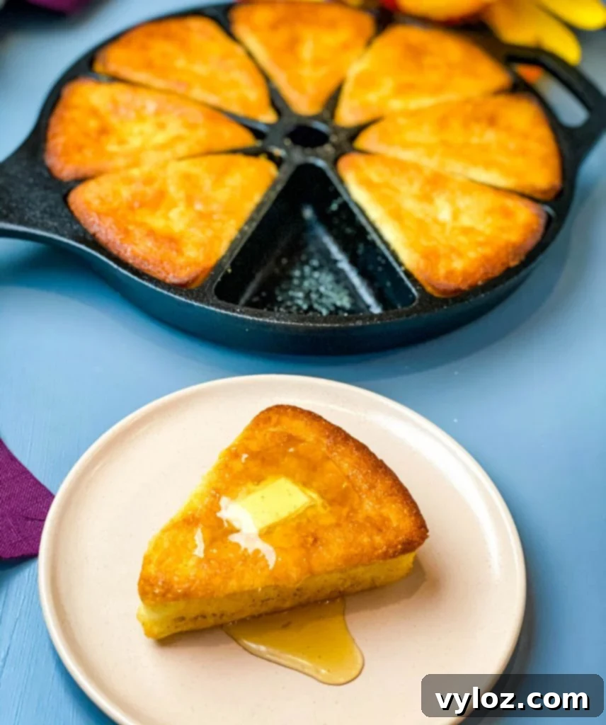 honey drizzled onto a slice of cornbread