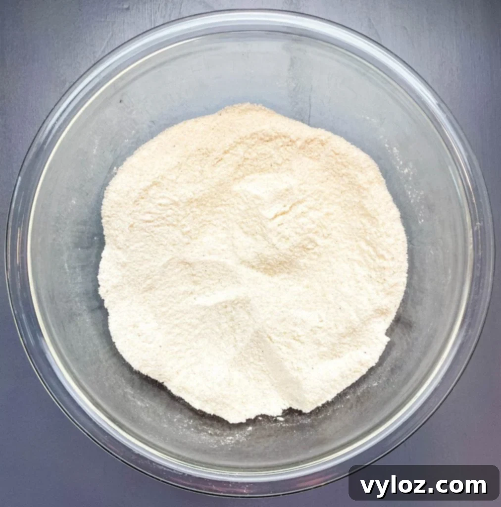 self rising cornmeal mix in a glass bowl