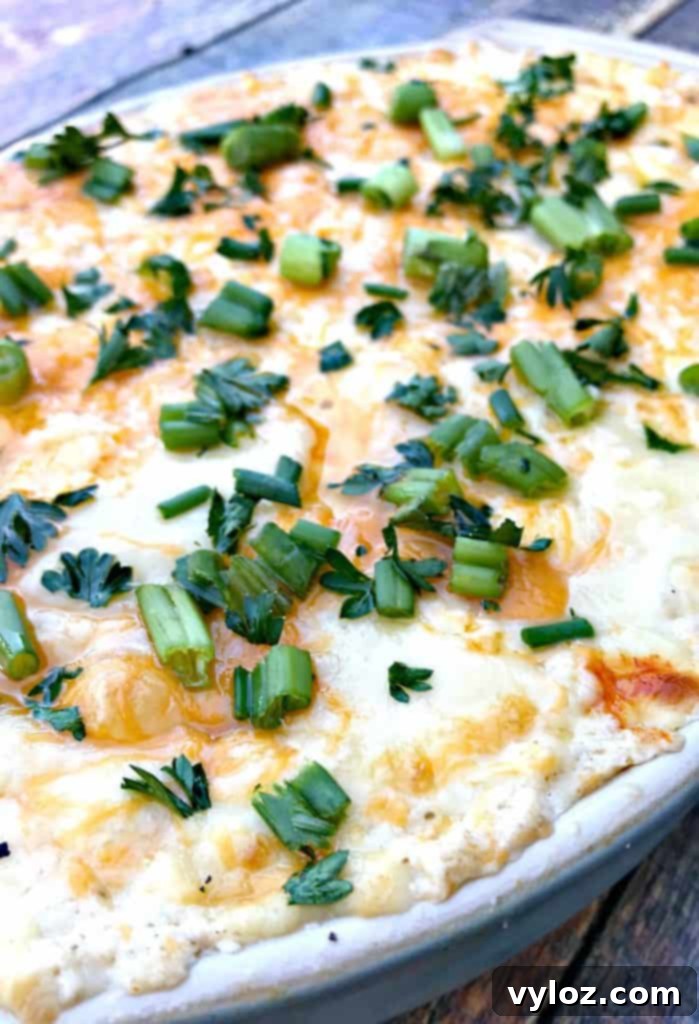 hot crab dip in a baking dish