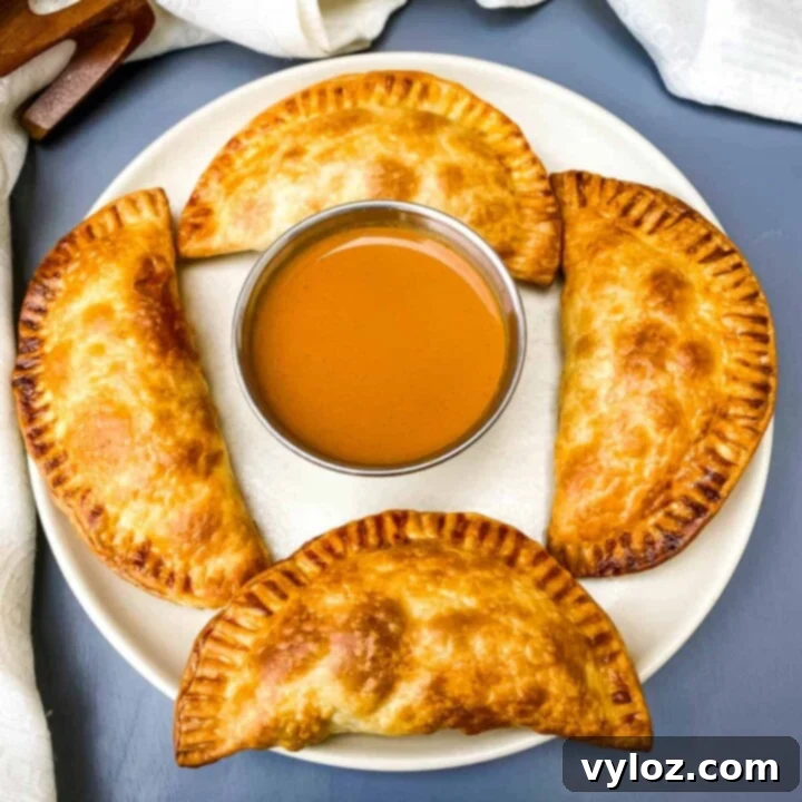 30 Quick and Delicious Air Fryer Appetizers 22 Sweet apple cinnamon dessert empanadas from the air fryer, dusted with sugar.