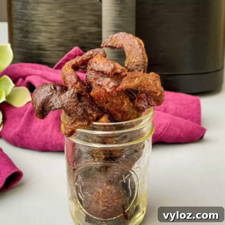 30 Quick and Delicious Air Fryer Appetizers 23 Homemade air fryer beef jerky strips, marinated and dried to perfection.