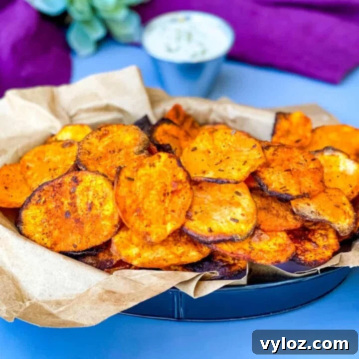 30 Quick and Delicious Air Fryer Appetizers 28 Air fryer sweet potato chips, thin and crispy, with bold seasoning.