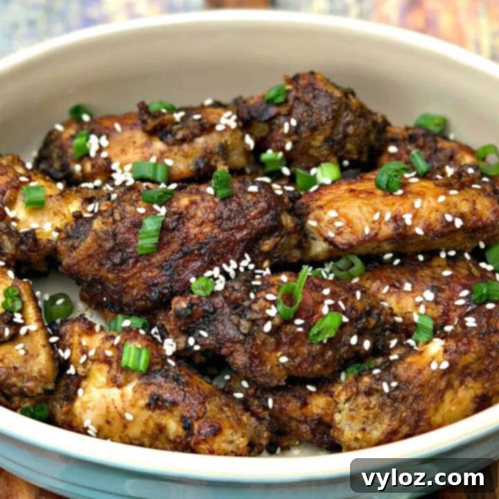 30 Quick and Delicious Air Fryer Appetizers 10 Air fryer Thai chili chicken wings drizzled with sweet and spicy sauce.