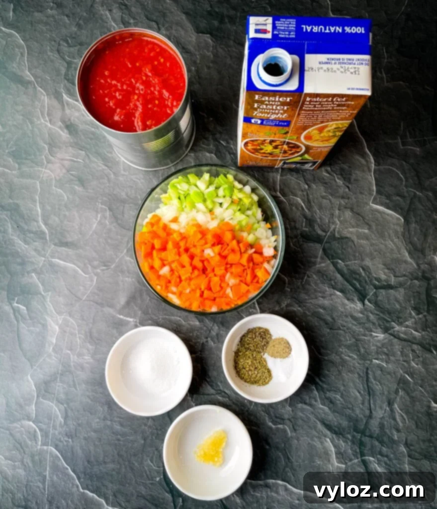 Close-up of Instant Pot tomato soup with a spoon