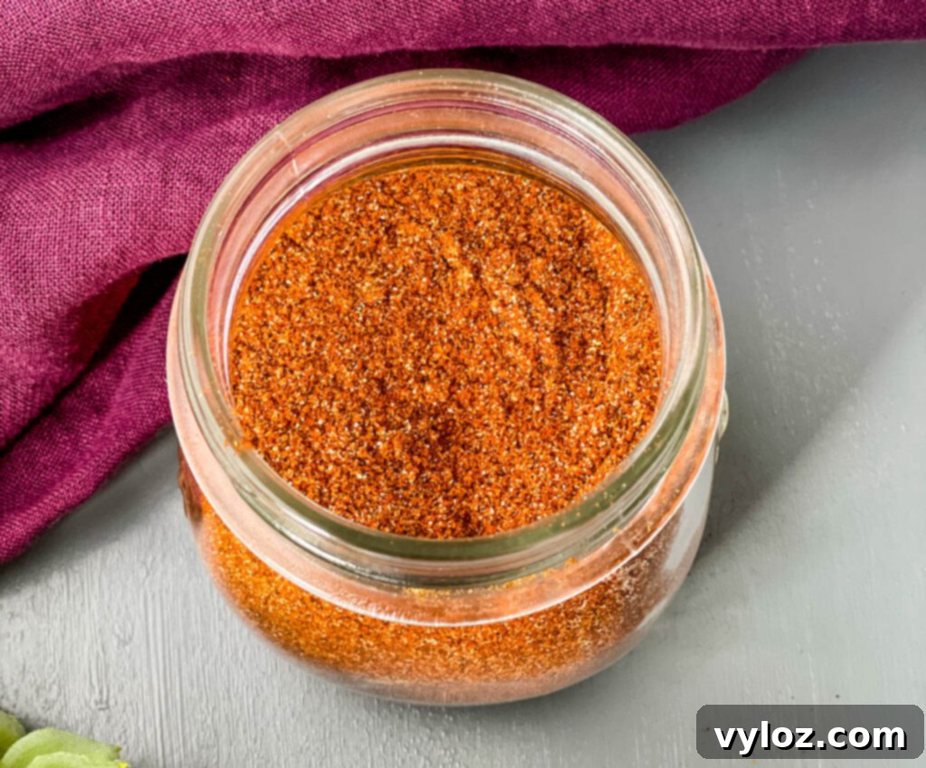 homemade taco seasoning in a glass jar