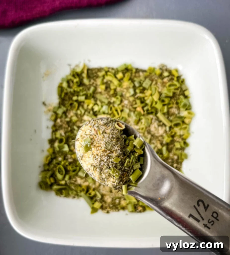 a spoonful of homemade ranch seasoning