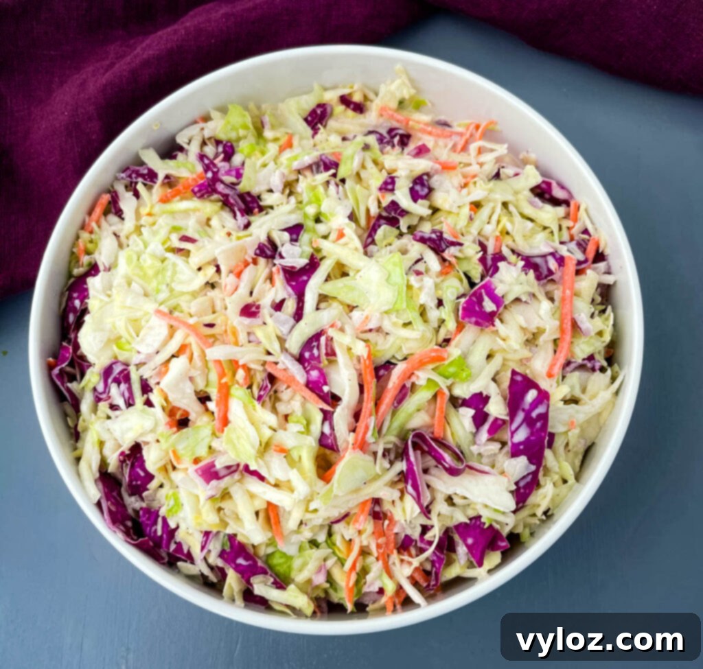 southern coleslaw in a white bowl