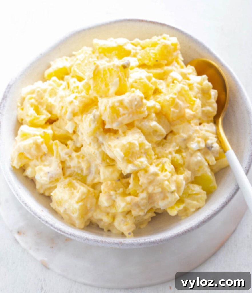 Grandmas Southern Soul Food Potato Salad 9 Instant Pot potato salad in a white bowl