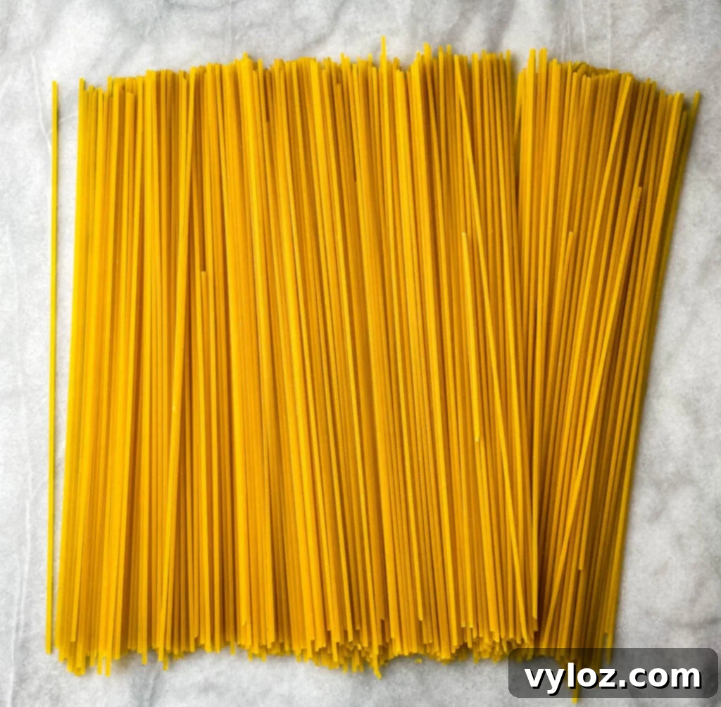 uncooked spaghetti pasta