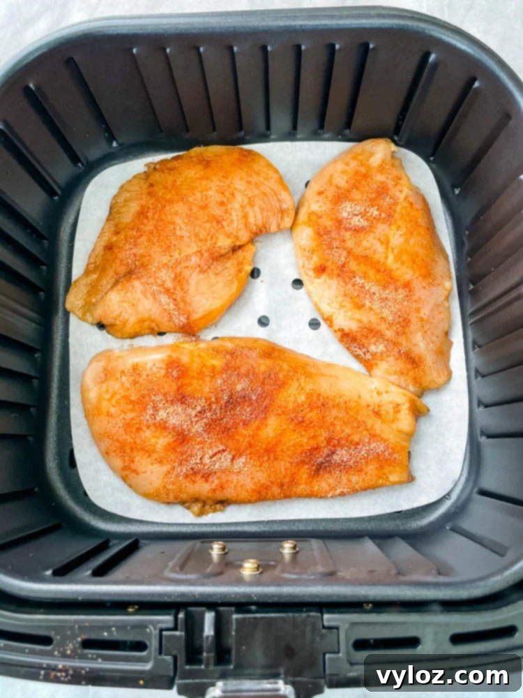 Vibrant Chicken Avocado Salsa 6 raw chicken breasts in an air fryer