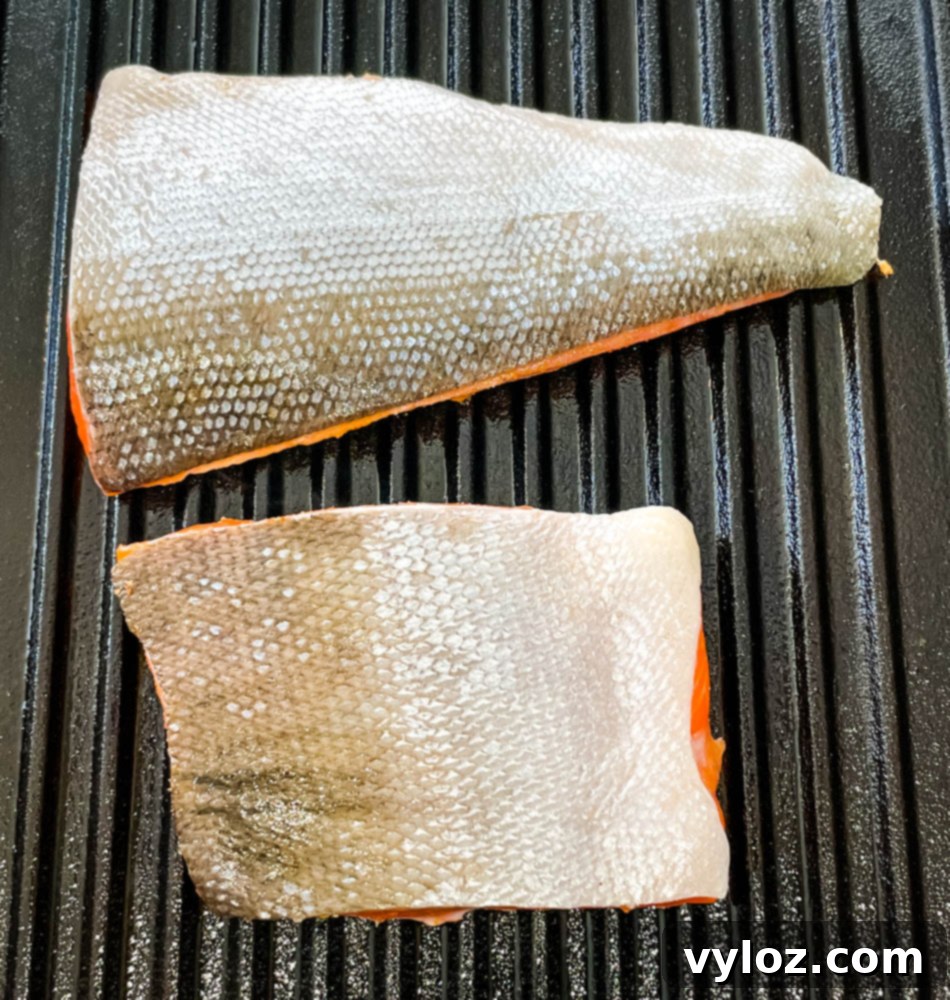 Sweet and Simple Maple Salmon 6 raw wild caught salmon cooked in a grill pan