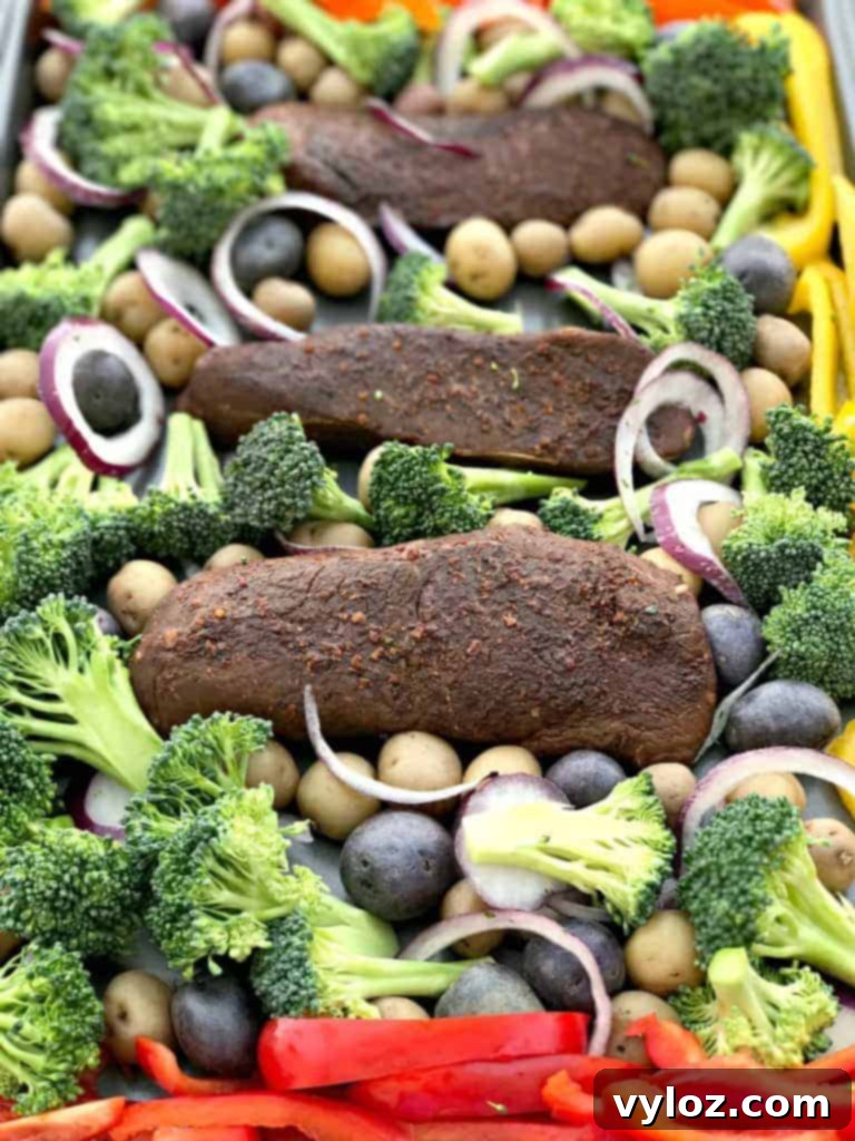 One-Pan Steak and Veggies Meal Prep 2 Meal Prep Sheet Pan Steak and Veggies with vibrant colors