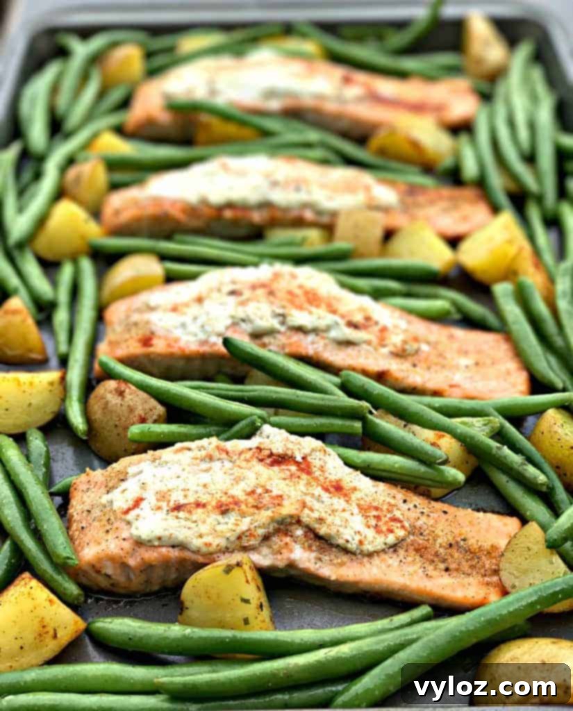 sheet pan garlic herb goat cheese stuffed salmon