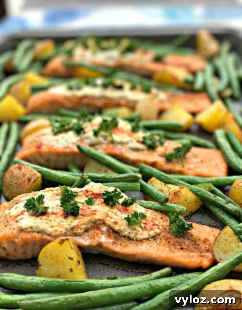 sheet pan garlic herb goat cheese stuffed salmon