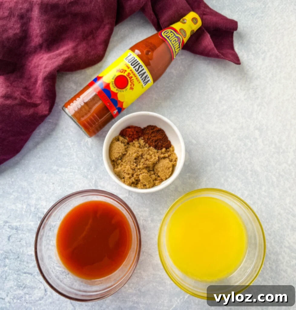 Blazin' Nashville Tenders 5 hot sauce, butter, and brown sugar in bowls