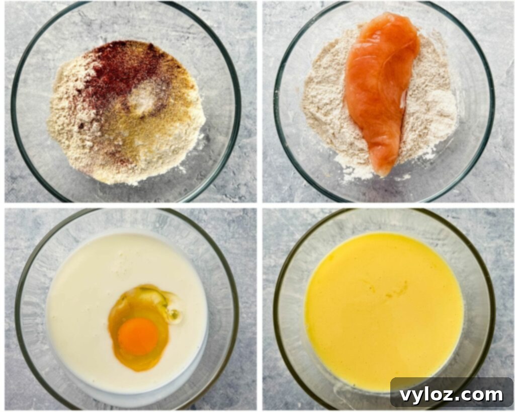 Blazin' Nashville Tenders 7 collage photo of chicken dredged in batter