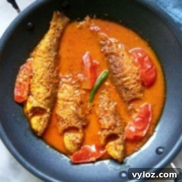 Spicy Bata Fish Curry 2 A delectable Bengali fish curry, that is prepared with Labeo bata fish, mustard seeds and a melange of spices.