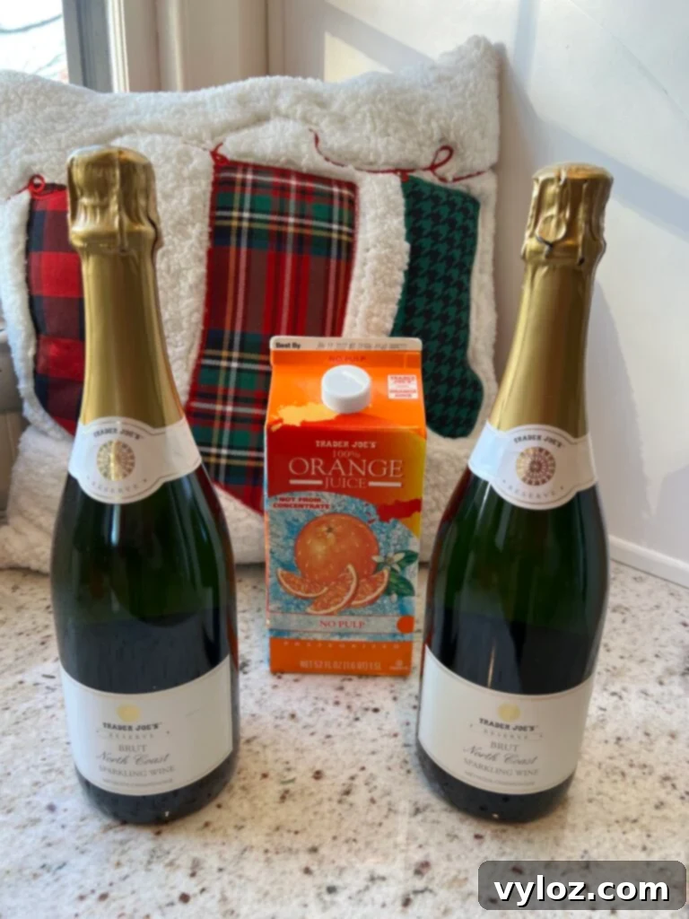 Trader Joe's Holiday Favorites 2 Trader Joe's Sparkling Wine and Orange Juice for festive mimosas