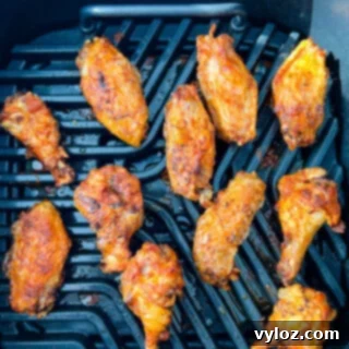 Grilled chicken wings on indoor smokeless Ninja Foodi Grill, ready to be served.