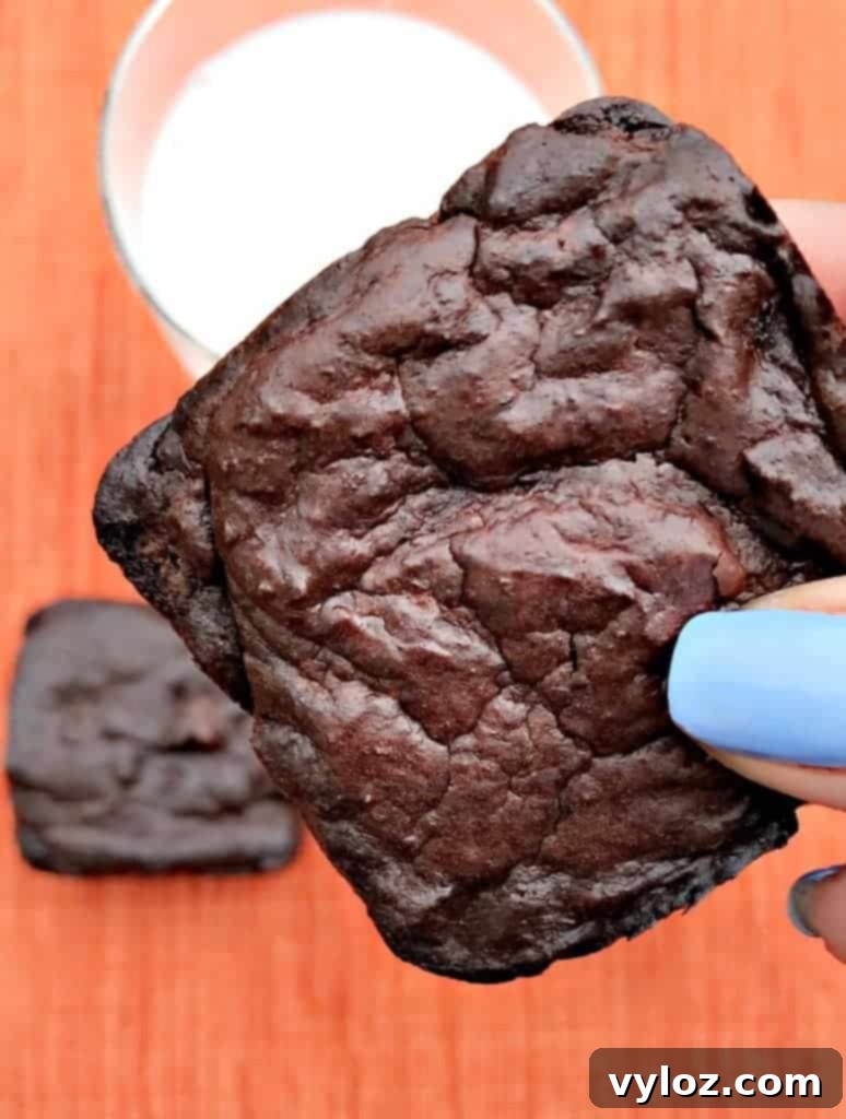 Indulgent 150-calorie healthy brownies ready to eat